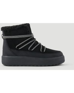 Björn Borg Wooly lace up boots - Schwarz
