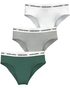 Björn Borg Logo highwaist briefs 3-pack - Grün