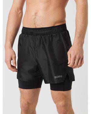 Björn Borg Borg running shorts 2 in 1 - Schwarz