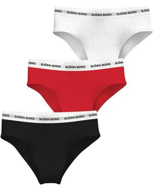 Björn Borg Logo highwaist briefs 3-pack - Rot