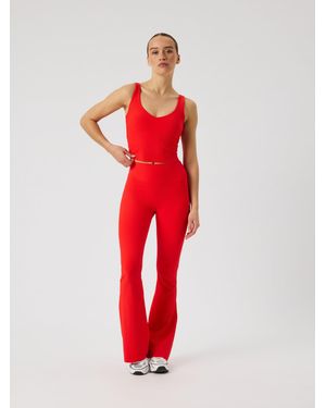 Björn Borg Studio ribbed flare tights regular - Rot
