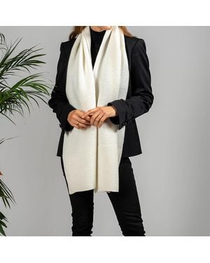 Black Accessories Superluxe Vanilla Cream Italian Cashmere Scarf - White