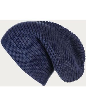 Black Accessories Cashmere Slouch Beanie - Blue