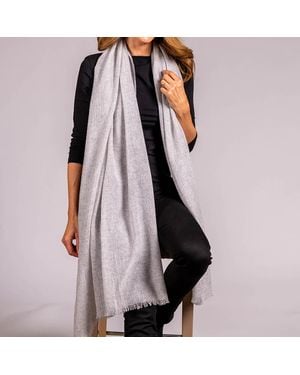 Black Accessories Dove Gossamer Cashmere Shawl - Grey