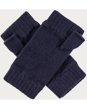 Black Accessories Ladies' Navy Blue Cashmere Fingerless Mittens