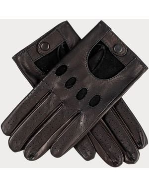 Black Accessories Italian Leather Driving Gloves - Black