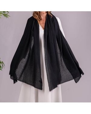Black Accessories Sable Gossamer Cashmere Shawl - Black