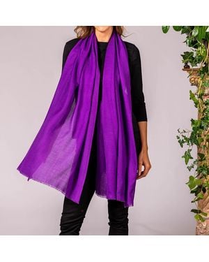 Black Accessories French Cashmere And Silk Wrap - Purple