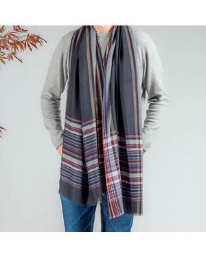 Black Accessories The Salisbury Fine Wool And Silk Scarf - Black