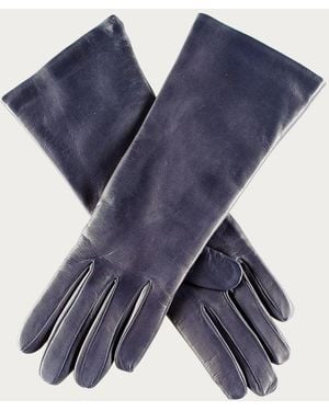 Black Accessories Midnight Leather Gloves With Cashmere Lining - Blue