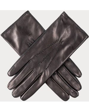 Black Accessories Ladies Touch Screen Leather Gloves - Grey