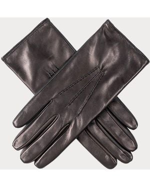 Black Accessories Ladies Touch Screen Leather Gloves - Grey