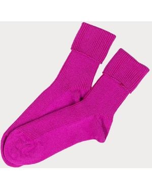 Black Accessories Ladies Fuchsia Cashmere Socks - Pink