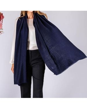 Black Accessories Cashmere Shawl - Blue