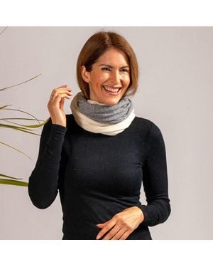 Black Accessories Ivory And Warm Grey Cashmere Knit Snood