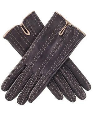 Black Accessories Ladies And Taupe Cashmere Lined Leather Gloves - Black