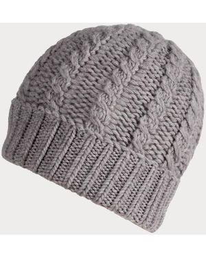 Black Accessories Dove Plaited Italian Cashmere Beanie - Grey