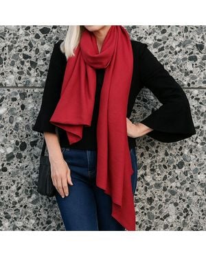 Black Accessories Lipstick Cashmere And Silk Wrap - Red
