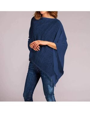 Black Accessories Capri Linen Poncho - Blue