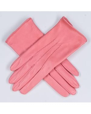Black Accessories Whisper Silk Lined Italian Leather Gloves - Pink