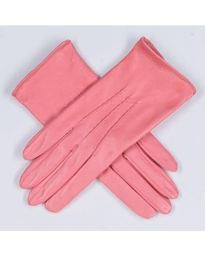 Black Accessories Whisper Silk Lined Italian Leather Gloves - Pink