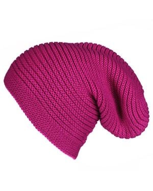 Black Accessories Raspberry Cashmere Slouch Beanie - Purple