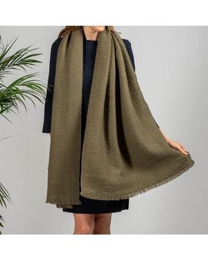 Black Accessories Super Luxe Basket Weave Cashmere Shawl - Natural