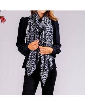 Black Accessories Pre Order Leopard Print Cashmere And Silk Scarf - Multicolor