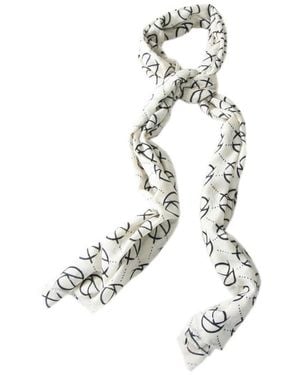 Black Accessories Corporate Branded Printed Cashmere & Silk Scarf - Metallic