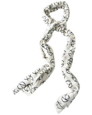 Black Accessories Corporate Branded Printed Cashmere & Silk Scarf - Metallic