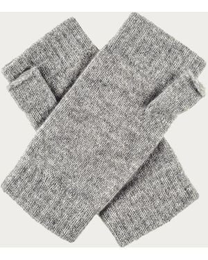 Black Accessories Ladies Light Grey Cashmere Mittens