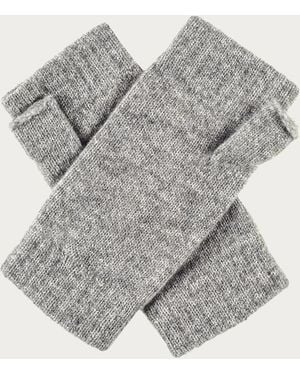 Black Accessories Ladies Light Grey Cashmere Mittens