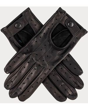 Black Accessories Ladies Italian Leather Driving Gloves - Black