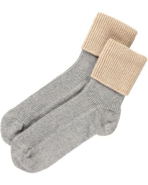 Black Accessories Ladies Parchment And Cashmere Socks - Grey