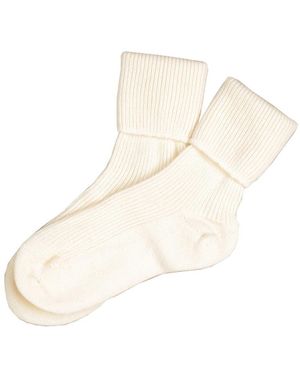 Black Accessories Ivory Cashmere Bed Socks - White