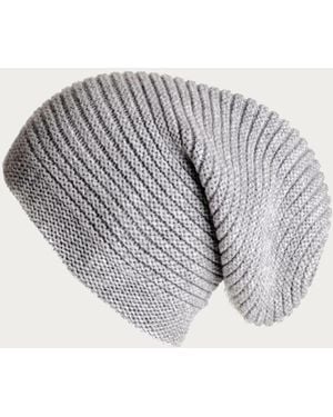 Black Accessories Light Cashmere Slouch Beanie Hat - Grey
