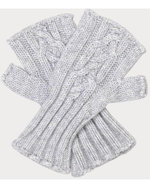 Black Accessories Cable Knit Cashmere Mittens - Grey