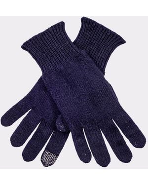 Black Accessories Touch Screen Cashmere Gloves - Blue