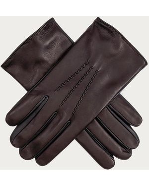Black Accessories Touch Screen Italian Leather Gloves - Black