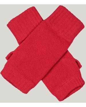 Black Accessories Amaranth Cashmere Mittens - Red