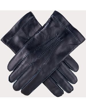 Black Accessories Cashmere Lined Leather Gloves - Blue