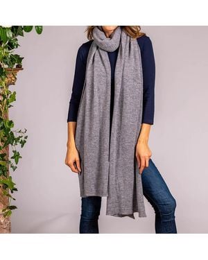 Black Accessories Oversized Cashmere Knit Scarf - Grey