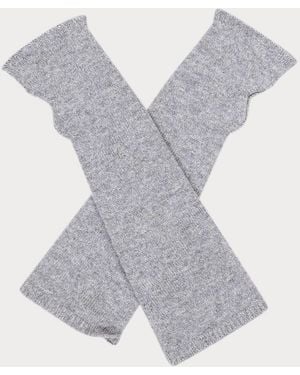 Black Accessories Long Fingerless Cashmere Arm Warmers - Grey