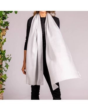 Black Accessories Classic Platinum Cashmere And Silk Wrap - Grey