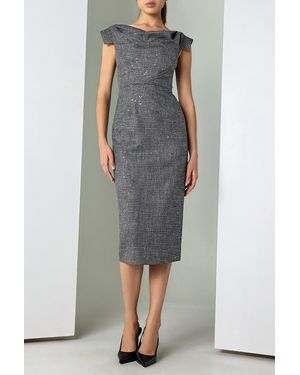 Black Halo Jacqueline Midi Dress - Grey