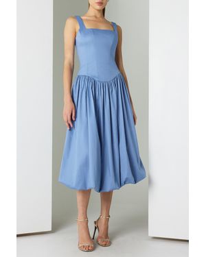 Black Halo Birdie Midi Dress - Blue