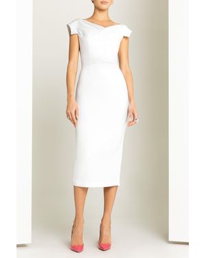Black Halo Jacqueline Midi Dress - White