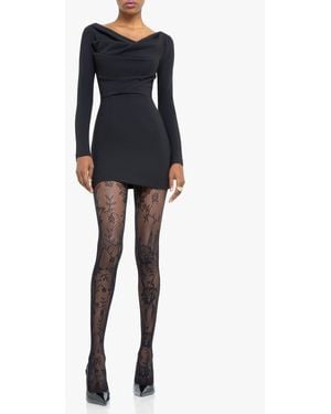Black Halo Long Sleeve Jacqueline Micro Mini Dress - Blue