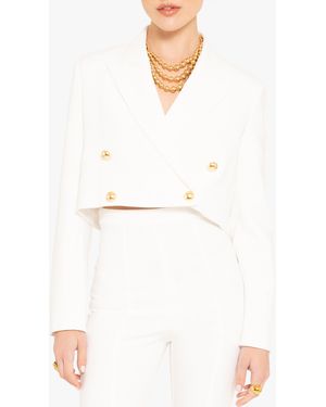 Black Halo Hugo Crop Blazer - White