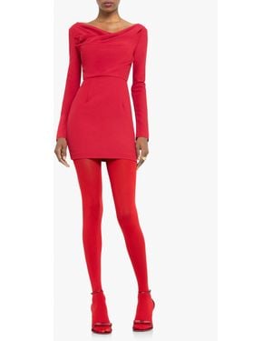 Black Halo Long Sleeve Jacqueline Micro Mini Dress - Red